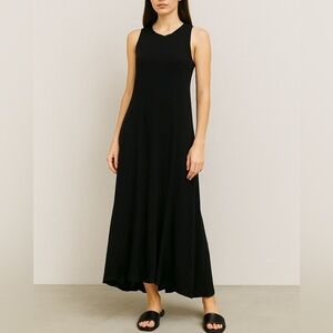 Zara Black Sleeveless Maxi Dress Small | Minimal Chic Resort Evening Outfit